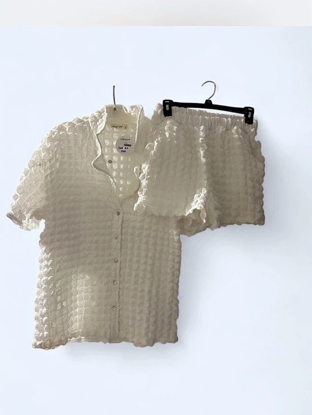 White Short Sleeve Knit Top